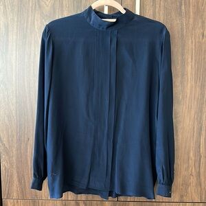 JH Collectibles Vintage Navy Silk Blouse